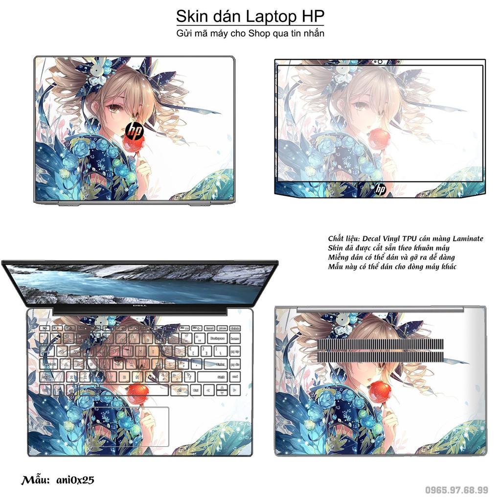 Skin dán Laptop HP in hình Anime image (inbox mã máy cho Shop)