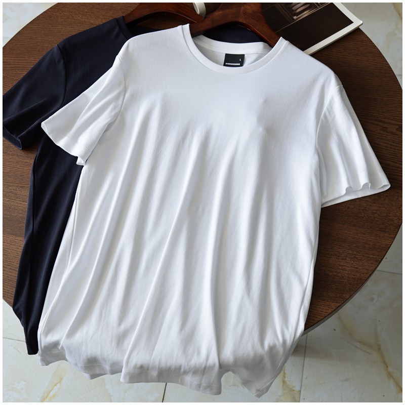 Áo thun nam cổ tròn unisex basic tee,áo phông cộc tay 2 màu đen trắng cotton co giãn 4 chiều | BigBuy360 - bigbuy360.vn