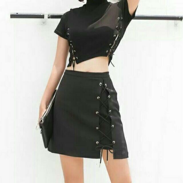 Chân váy xỏ dây kaki cao cấp