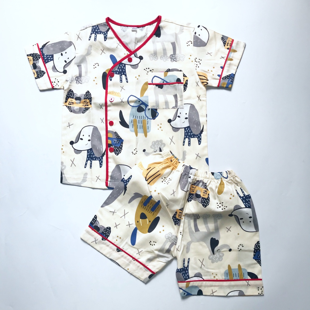 Pijama đùi cho bé vải cotton Thô đẹp hút mồ hôi Nhiều mẫu xinh xắn size 10-20kg