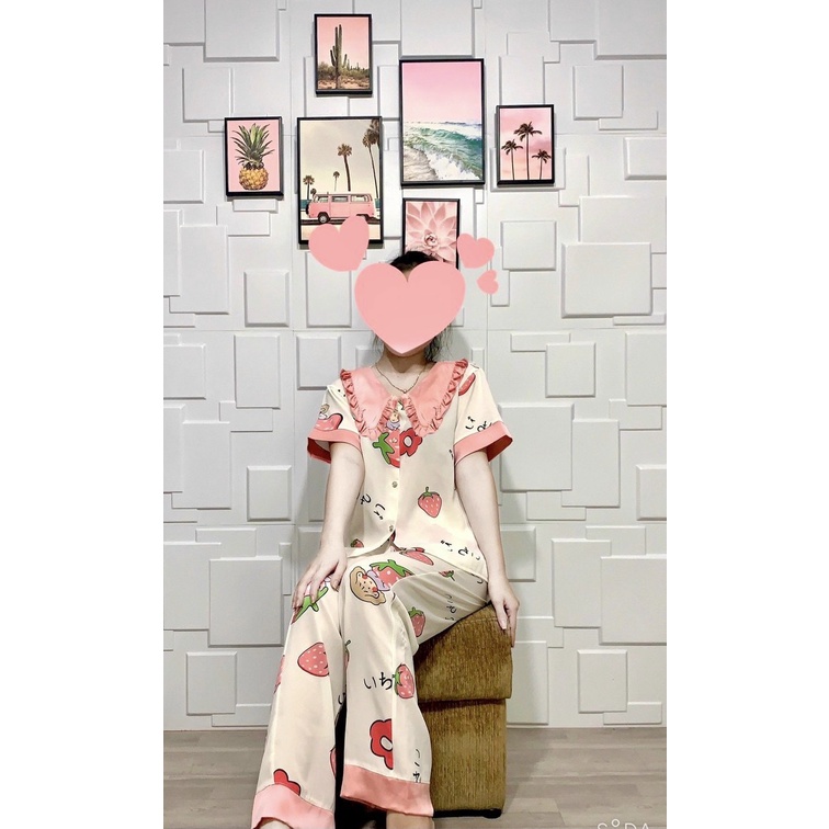 Đồ bộ ngủ pijama lụa ngắn tay 01