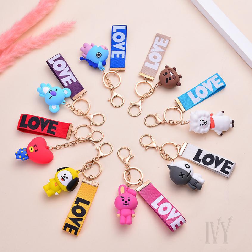 Móc khóa nhựa hình búp bê dễ thương dành cho fan BTS KPOP ARMY