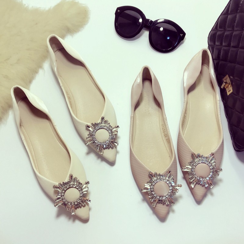 Giày Búp Bê Da Mềm Đế Bằng Đính Khóa Tròn Thời Trang Mùa Hè Cho Nữ | BigBuy360 - bigbuy360.vn