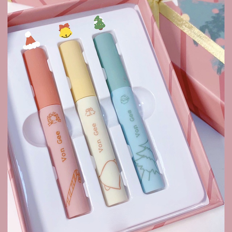 Bộ Son Kem Lì Mịn Mượt Như Nhung Kháng Nước Kèm Hộp Quà Giáng Sinh Vongee