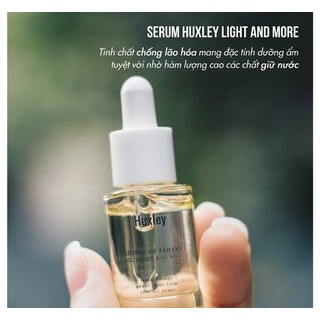 Tinh dầu dưỡng ẩm chuyên sâu Huxley Oil; Light and More chai nhỏ mini 5ml