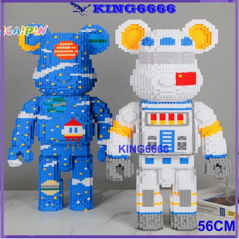 Xếp hình Gấu Bearbrick 50cm - 56cm  Đồ chơi lắp ráp mô hình cỡ lớn Hàng Đẹp bear bricK