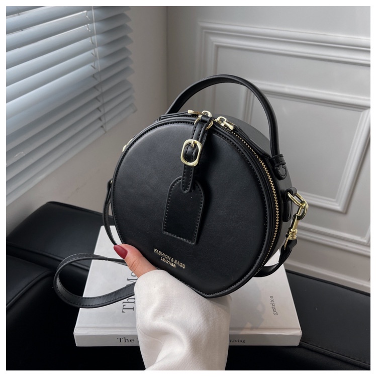 Túi Xách JASMIN NOIR Da PU Phối Khóa Tròn Phong Cách Retro Cho Nữ