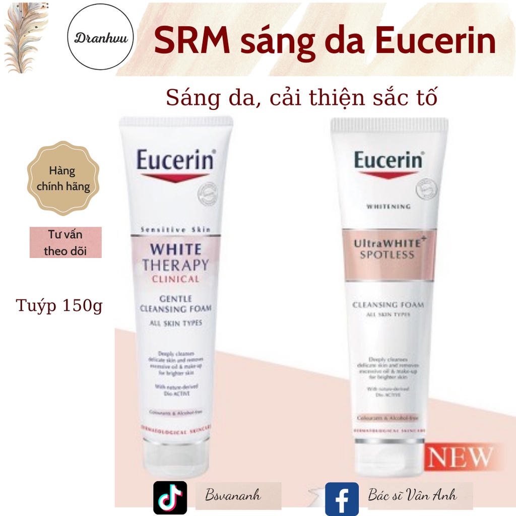 Sữa Rửa Mặt Tạo Bọt Sáng Da Eucerin White Therapy Clinical Gentle Cleansing Foam (150g)