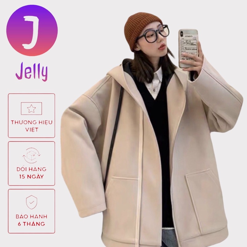 Áo Khoác Nỉ Nam Nữ 2 Lớp Trơn Kiểu Dáng Giả Vest Nón Cực To Chống Nắng Tốt U371 [Jellyfashion]