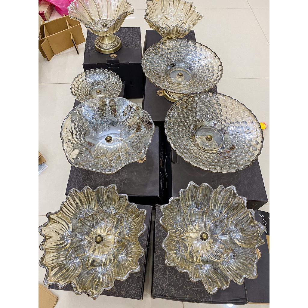 Đĩa Thủy Tinh Đựng Trái Cây, Khay Dĩa Thủy Tinh Chưng Hoa Quả Phong Cách Trung Đông