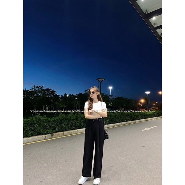Quần suông cạp cao