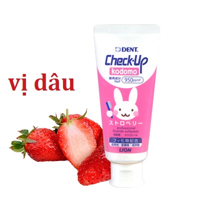 Kem đánh răng trẻ em Nhật Bản Checkup Lion