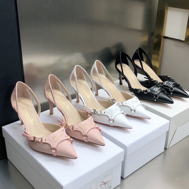 Giày cao gót quai hậu mũi nhọn thương hiệu Dior CD cao cấp mẫu 2022