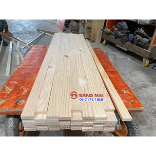 Thanh gỗ thông 4,5cm x 1,5cm x dài 120cm + láng mịn 4 mặt