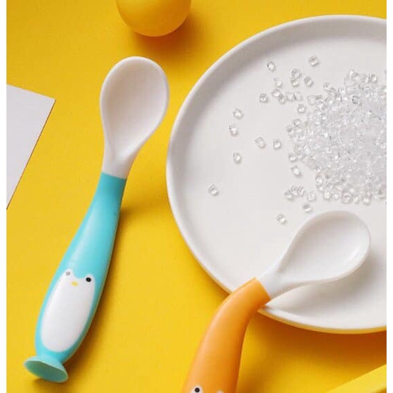 Set Thìa Nĩa Bẻ Cong Kèm Hộp đựng Cho Bé Tập Xúc