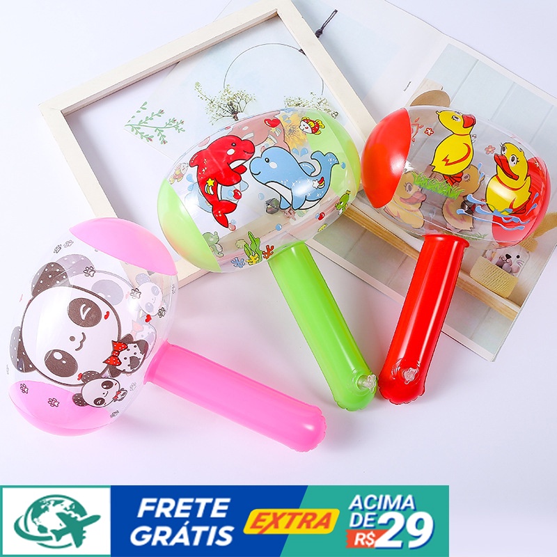 22 cm toy with bell / small inflatable hammer / toy baby child paly toy, 22cm toy baby children paly game