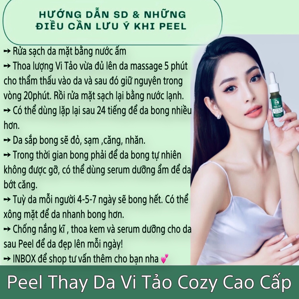 Peel da mặt vi tảo biển COZY - tẩy da chết thay da sinh học cho mặt - Pell lột da mặt - tái tạo da mờ thâm nám