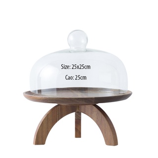 Kệ gỗ nắp kính 3 chân 20cm (sẵn hàng, có hỏa tốc)