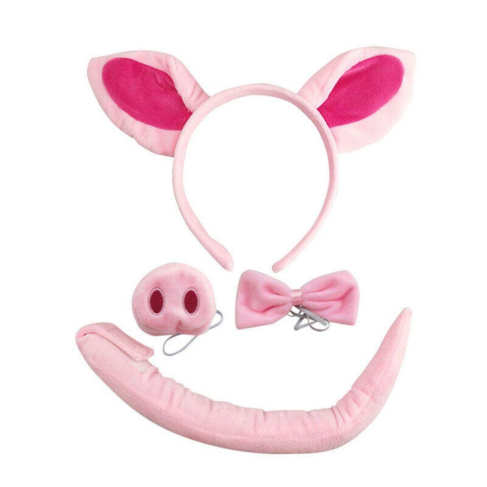 WONDER Nơ Đeo Cổ Hóa Trang Halloween Hình Chú Heo Hồng Cho Người Lớn Và Trẻ Em