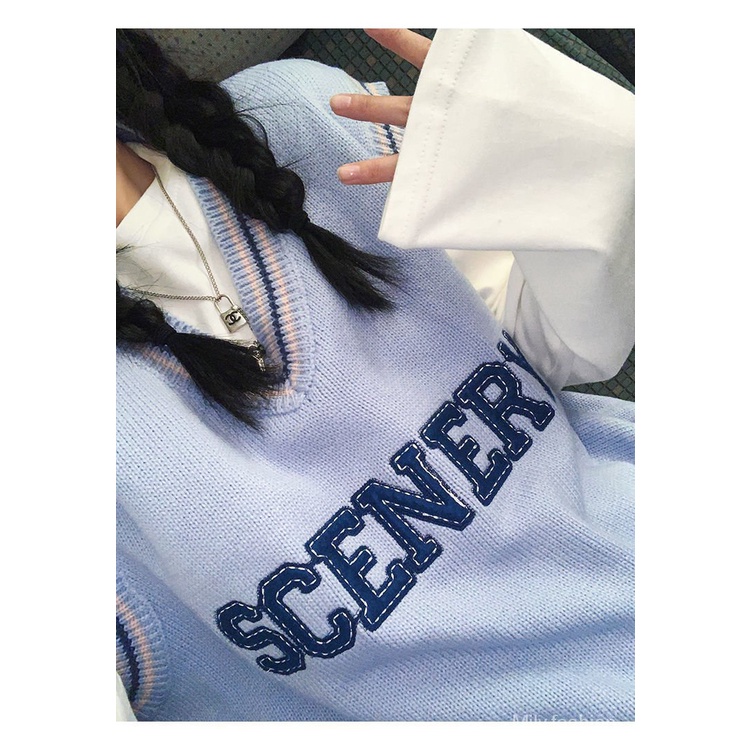 Áo Ba Lỗ Dáng Rộng In Chữ Phong Cách Hàn Quốc Thời Trang Mùa Thu Mới 2021 | BigBuy360 - bigbuy360.vn