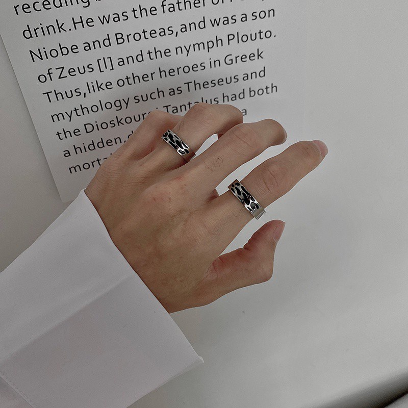 Nhẫn Thép Titan Chống Ăn Mòn Phong Cách Hip Hop Đơn Giản Cá Tính