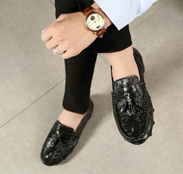 Giày lười dập vân cá sấu thời trang | BigBuy360 - bigbuy360.vn