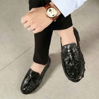 Giày lười dập vân cá sấu thời trang