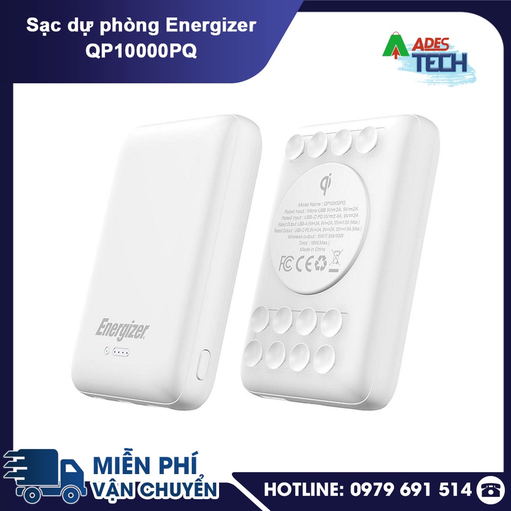 Pin dự phòng Energizer 10,000mAh QP10000PQBK - Tích hợp sạc nhanh đa nền tảng