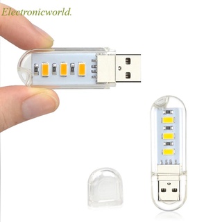 Đèn ngủ đèn đọc sách USB mini 3 LED ánh sáng trắng ấm áp DC 5V tiện lợi