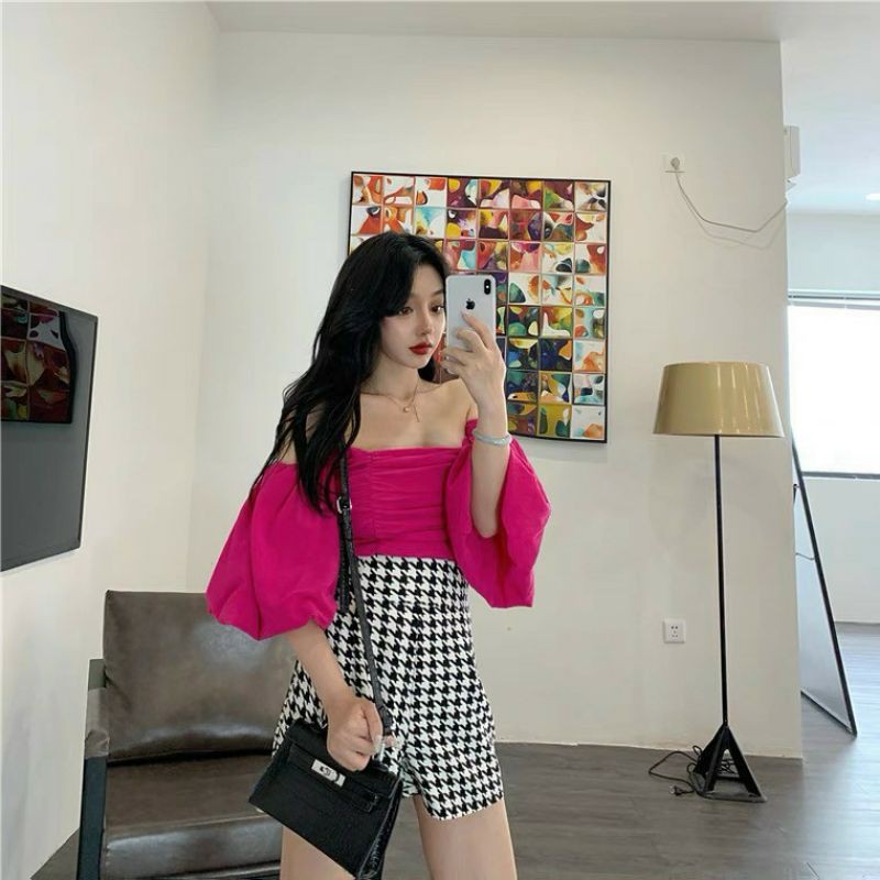 Áo xốp trễ vai tay bồng siêu xinh, chất vải xốp tốt