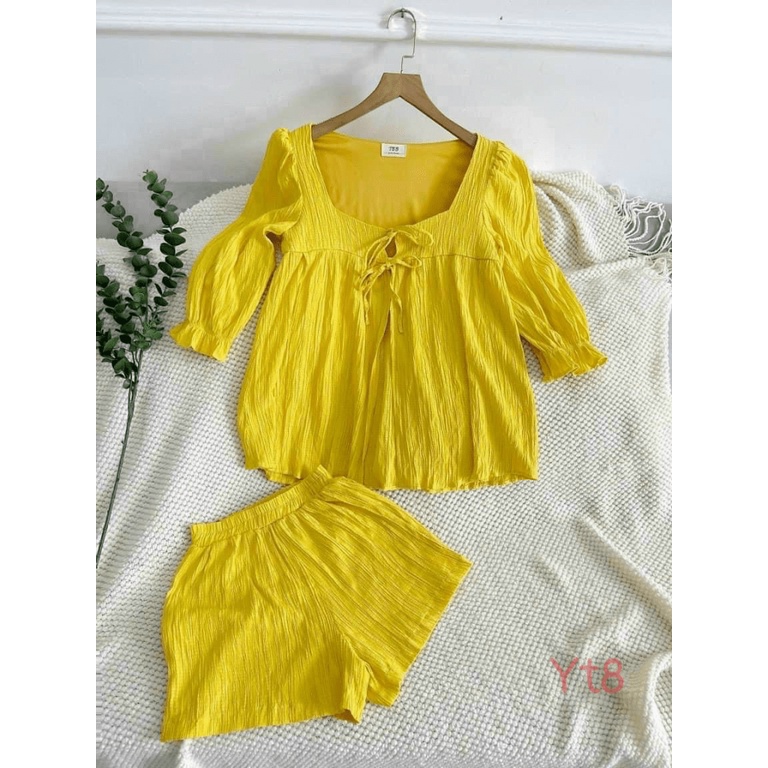 SÉT ĐÙI NỮ CHẤT LIỆU XỐP MẶC CỰC MÁT PHỐI NHÚN HÀI HÒA TÔN DÁNG SÁNG DA TH