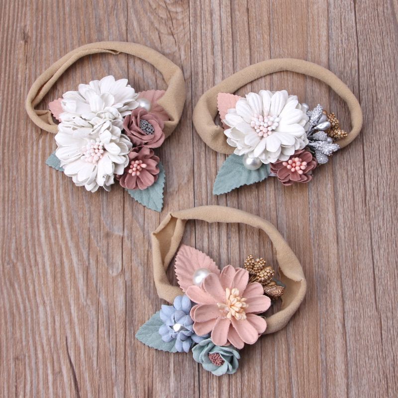 Băng đô đính hoa giả xinh xắn cho bé gái