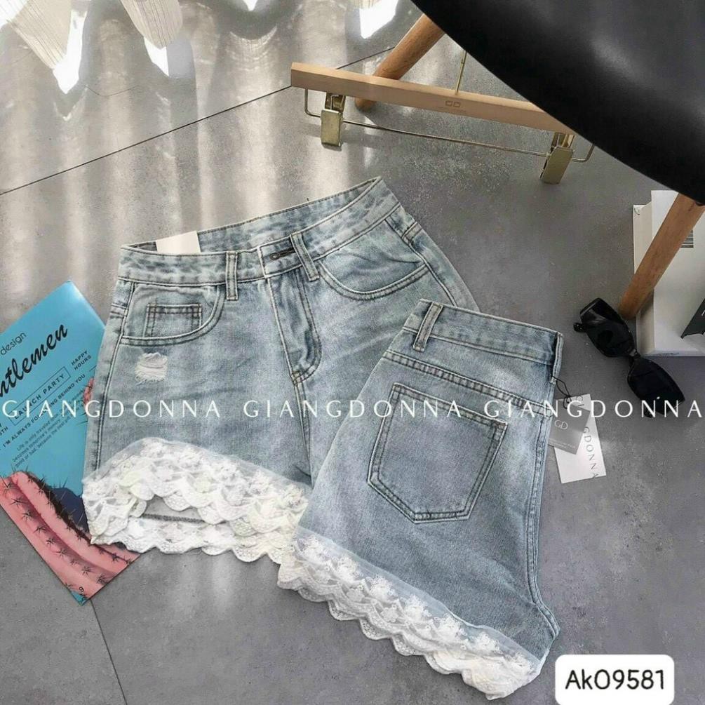 [XẢ KHO_FREESHIP] Quần Short Viền Ren Phong Cách Hàn Quốc [Chất Đẹp] Quần Jeans Ngắn Ống Rộng Siêu Xinh ་