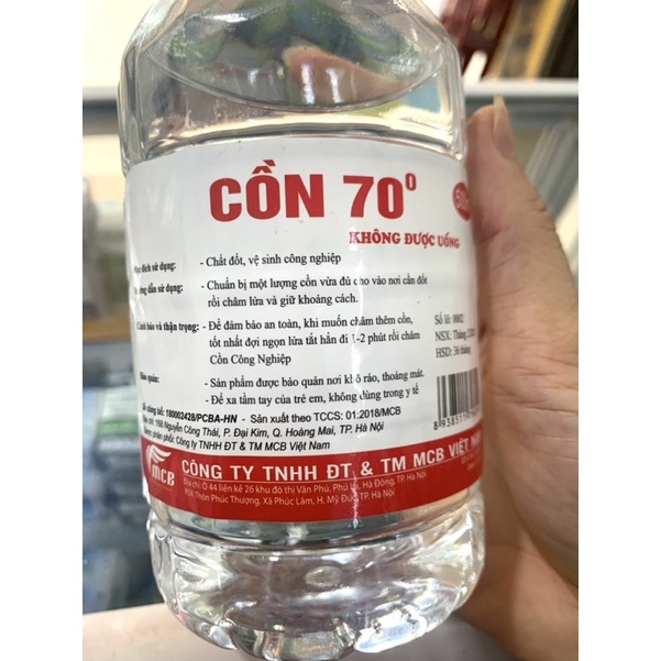 Cồn 90 độ và cồn 70 độ-chai 500ml