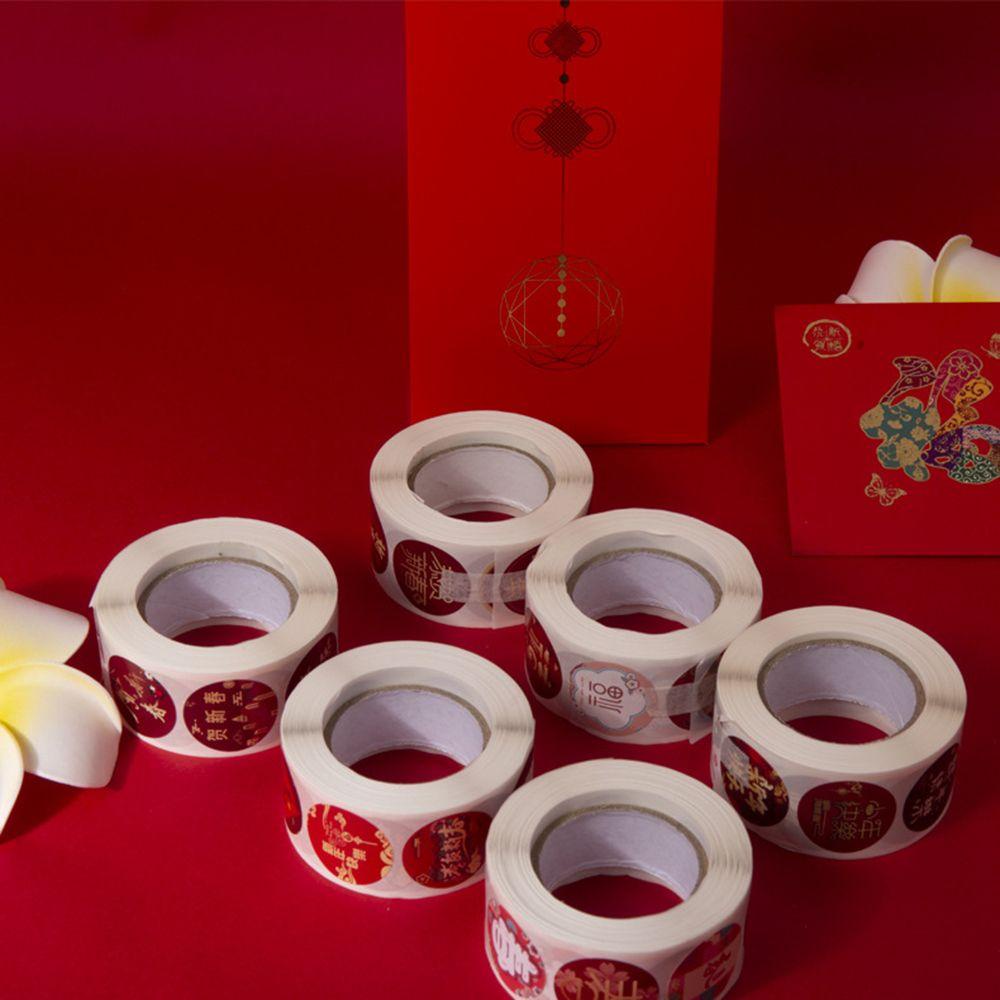 CHOOKEY Cuộn 500 Miếng Dán Trang Trí Năm Mới Kích Thước 2.5cm