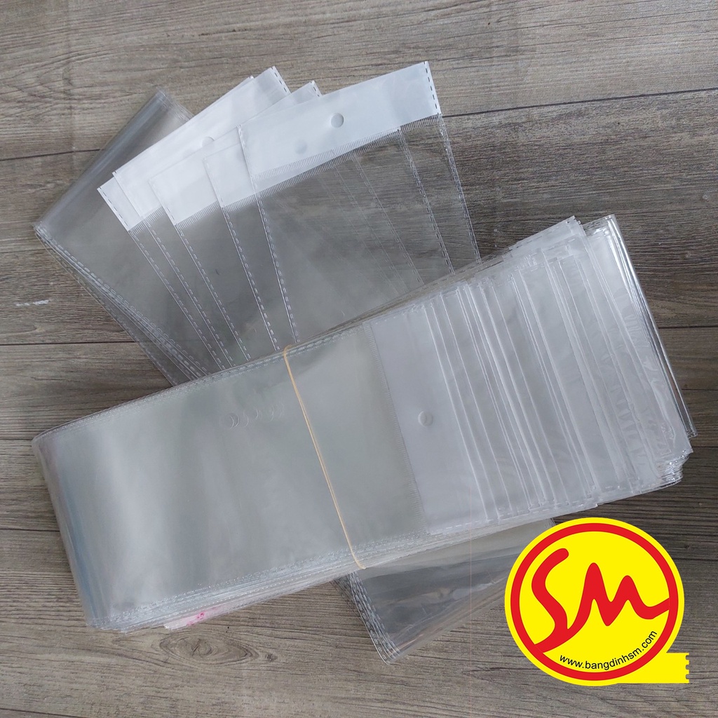 TÚI BÓNG KÍNH, TÚI NILON DÁN MIỆNG trong suốt, TÚI OPP 35x11cm chuyên dùng ĐÓNG GÓI CÁC SẢN PHẨM