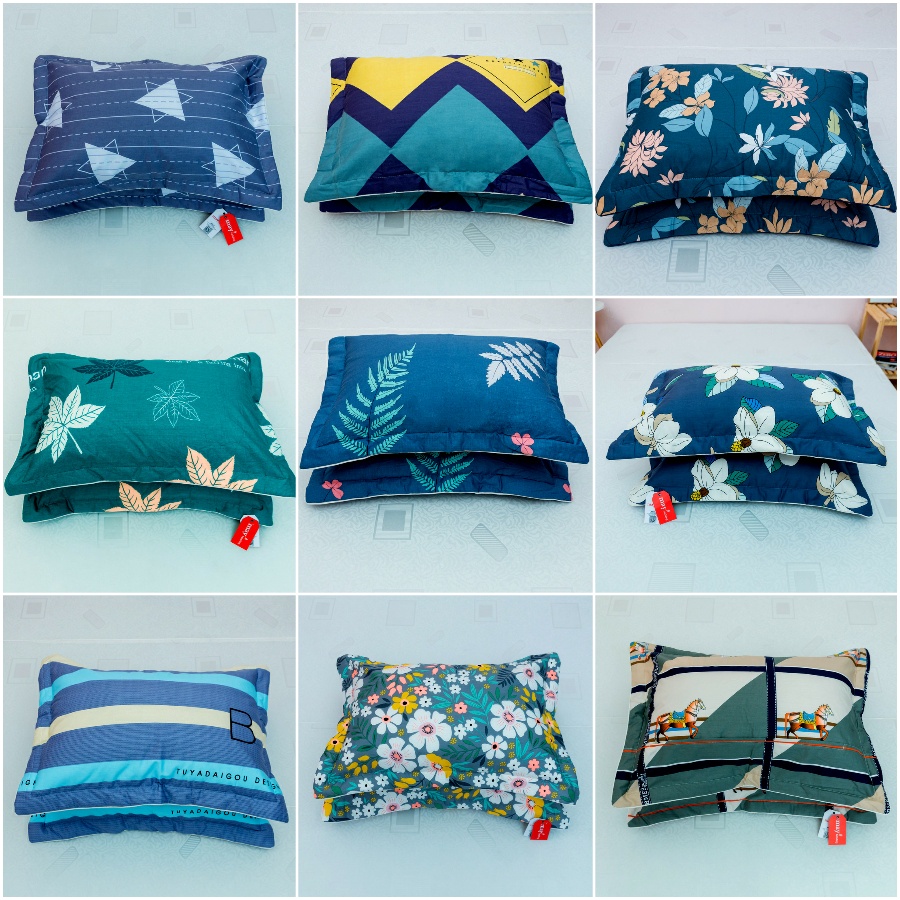 Vỏ gối nằm 50x70 cm có lót trần bông và khóa kéo, áo gối nằm cotton dày mềm | BigBuy360 - bigbuy360.vn