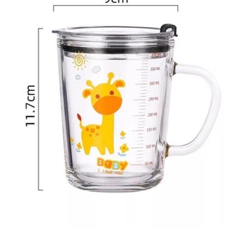 Cốc thủy tinh chia vạch pha sữa pha nước hoa quả cho bé