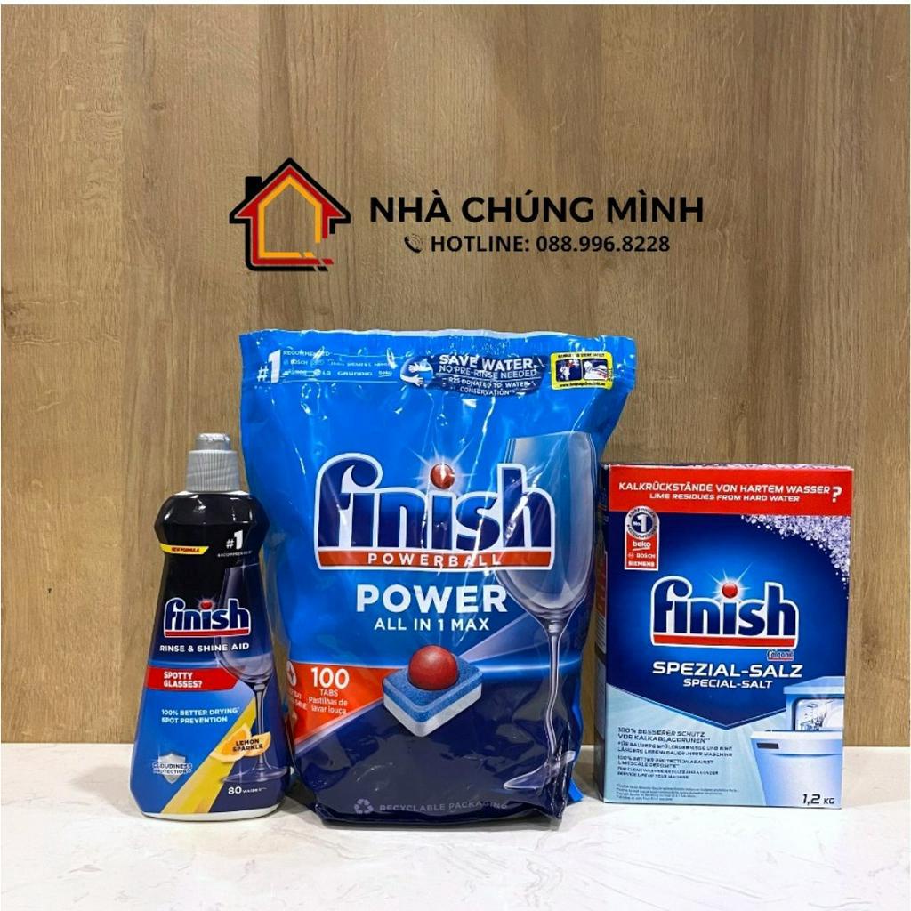 Viên rửa chén bát Finish All In One Max 100 viên, 30 viên 10 chức năng cho máy rửa bát