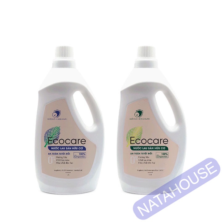 Nước Lau Sàn Hữu Cơ Ecocare 1 LÍT tinh dầu Sả chanh, đuổi muỗi, chống trơn, an toàn cho trẻ NATAHOUSE