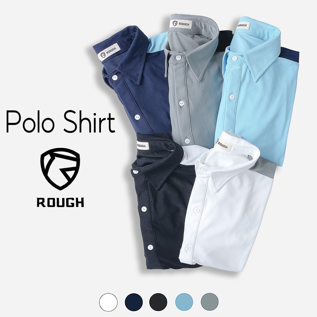 Áo Polo Nam Trơn Vai Cách ĐIệu ROUGH Outfit Vải Cotton Cá Sấu 5 Màu Trẻ Trung | BigBuy360 - bigbuy360.vn