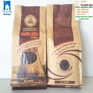 Túi 1kg Cà phê hạt (Robusta,Arabica,Culi) rang nguyên chất Ngân Bảo - NPP HS shop