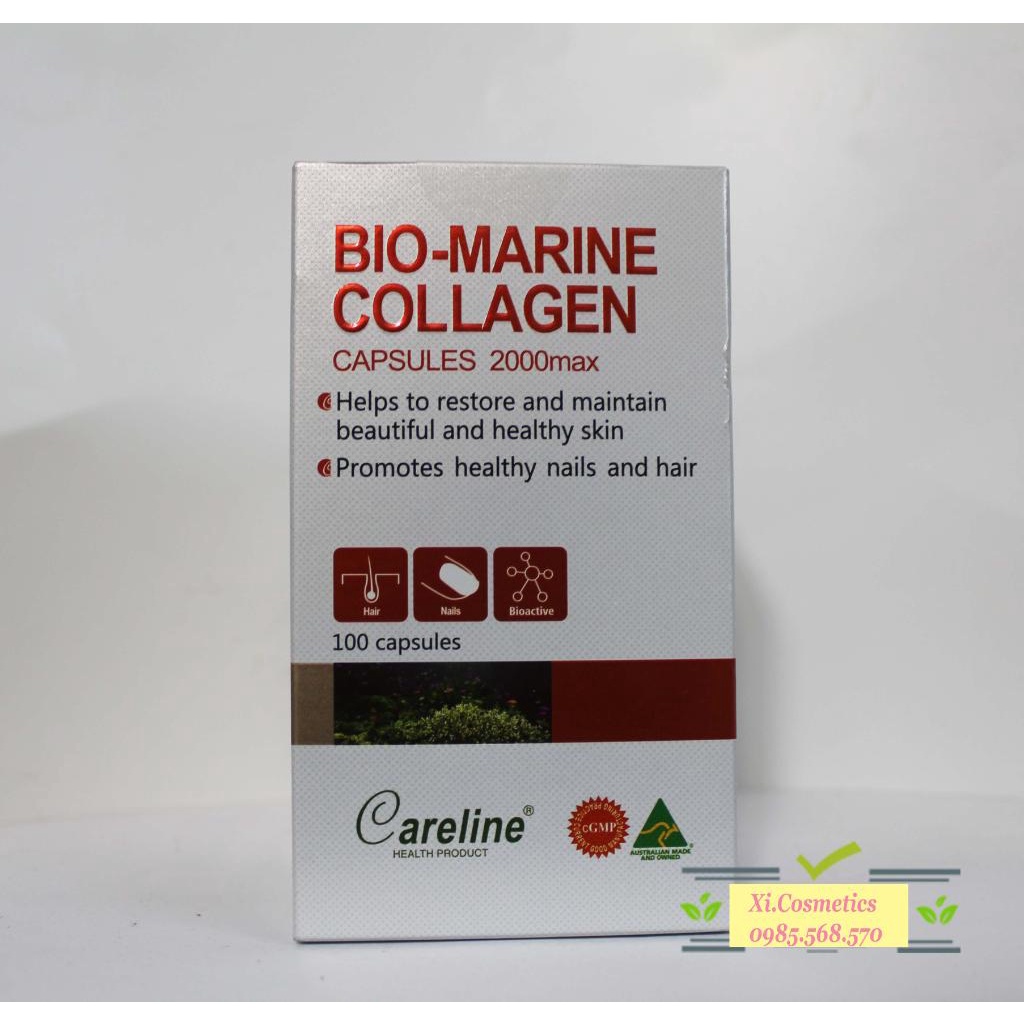 Viên Uống Hỗ Trợ Làm Đẹp Da [Úc] Careline Bio Marine Collagen 2000mg - 100 viên