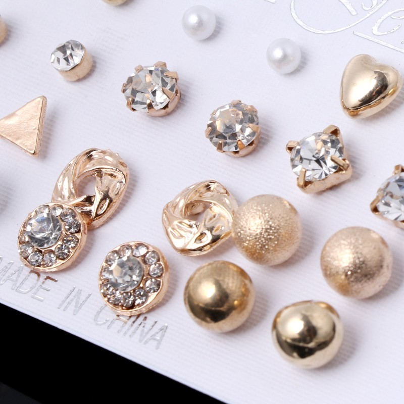 Set 12 Cặp Hoa Tai Thời Trang Cá Tính Cho Nữ