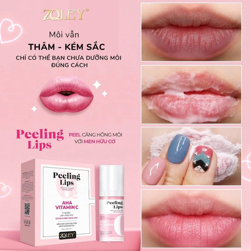 Peel Môi Khử Thâm Zoley Làm Hồng Môi PeeLing Lips AHA