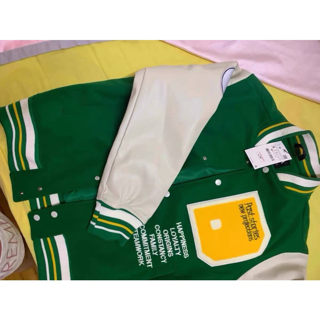 CÓ SẴN - varsity jacket ZR - Áo khoác bóng chày - xanh hoạ tiết siêu đẹp - unisex cho cả nam và nữ - The Mei