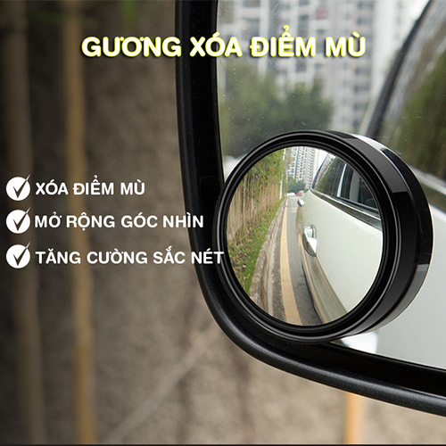 [Xả kho giá gốc] Bộ 2 gương cầu kính lồi 5cm chiếu hậu tăng góc quan sát K - STN