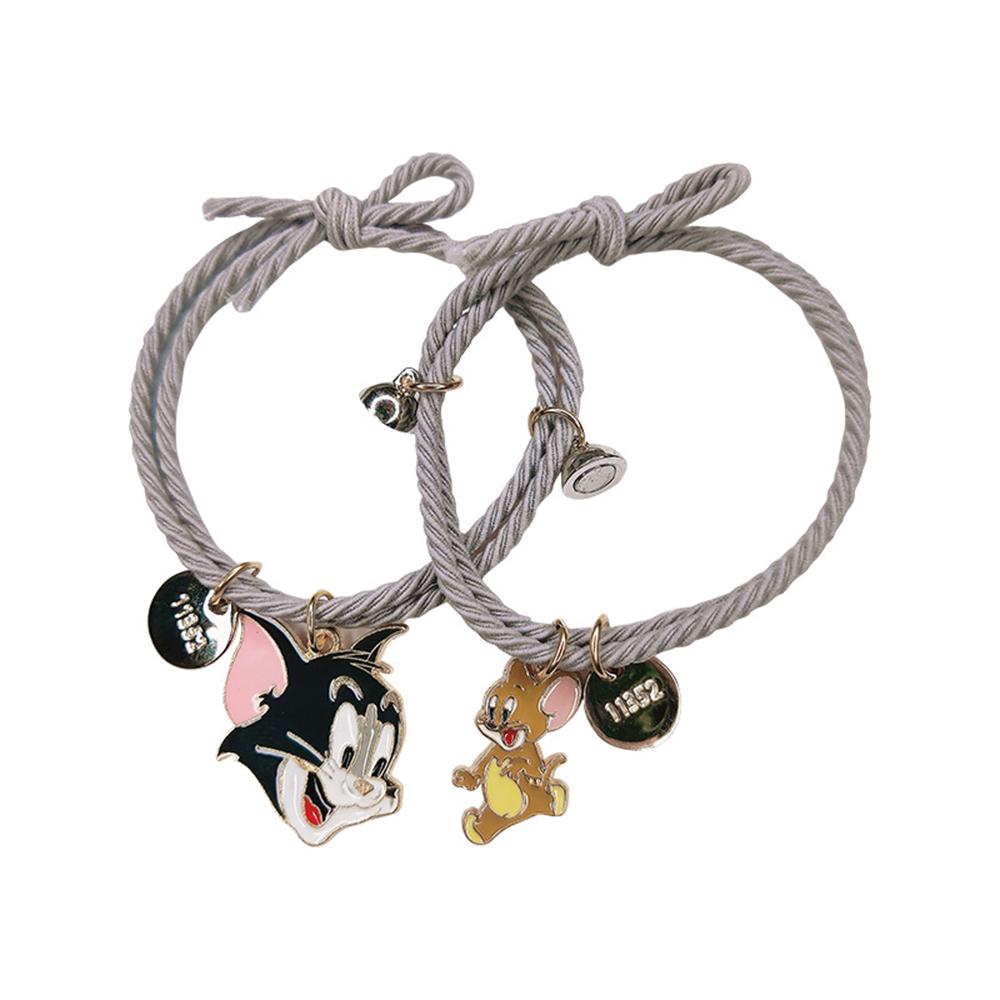 VANES1 Set 2 Vòng Tay Mặt Kim Loại Hình Chó Mèo Thời Trang Cho Cặp Đôi