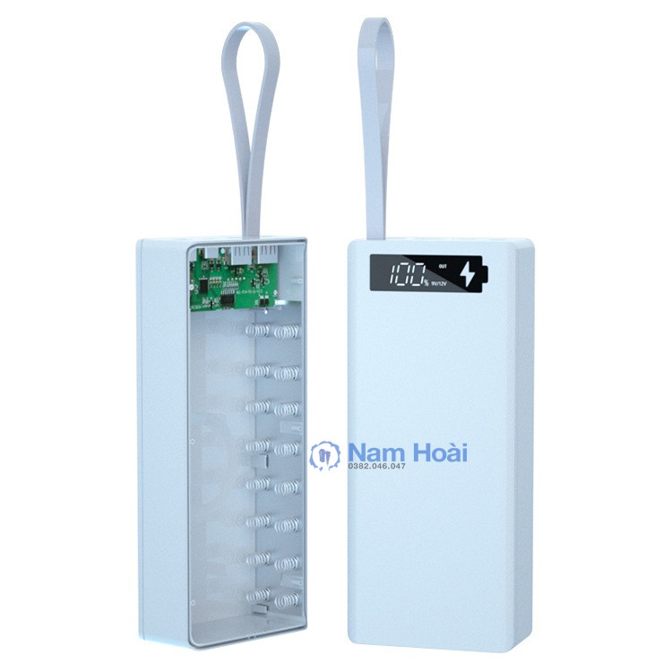 Box sạc dự phòng 16 cell sạc nhanh PD3.0, QC3.0 bản cao cấp chống ngược cực Mẫu mới 2021