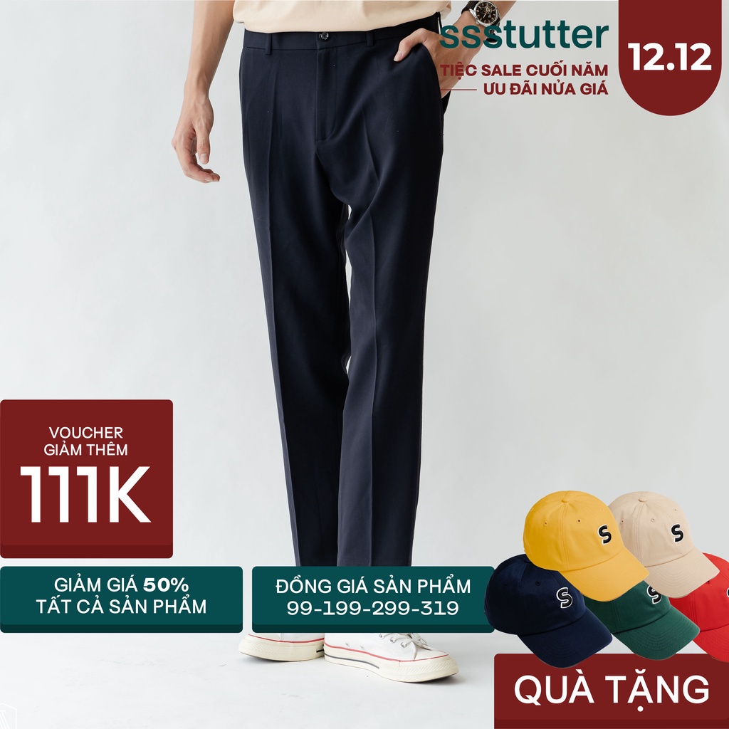 Quần âu nam ống đứng SSSTUTTER quần dáng suông dài đến mắt cá chân Vải dệt thoi 5 màu Great Life Pants ver.1 - Hàng mới